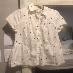 Madewell embroidered button down top XS
